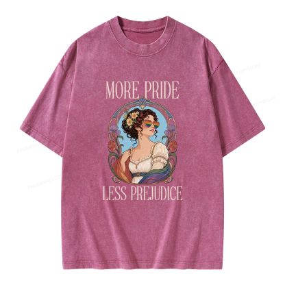 Pagewings More Pride Less Prejudice Unisex Washed T-shirt
