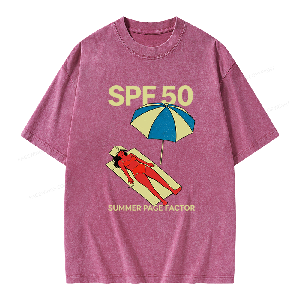 Pagewings Summer Page Factor Unisex Washed T-shirt