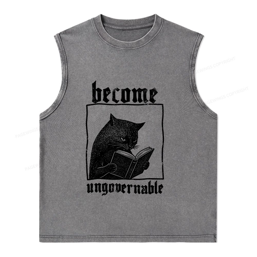 Pagewings Become Ungovernable Unisex Washed Tank Top