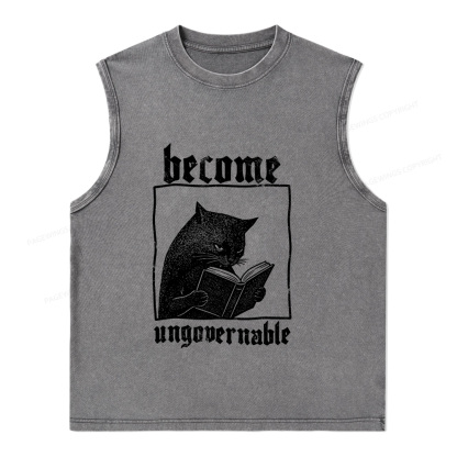 Pagewings Become Ungovernable Unisex Washed Tank Top