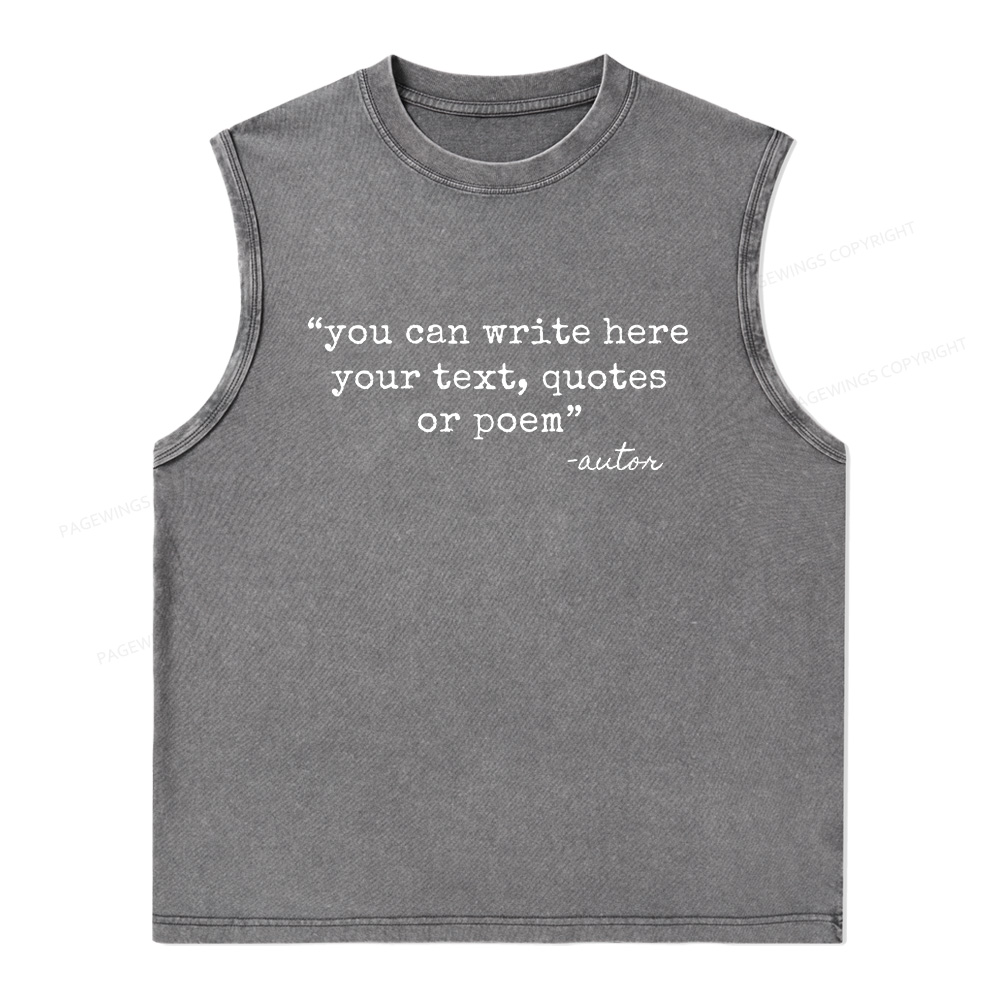 Pagewings Personalized Quote Unisex Washed Tank Top