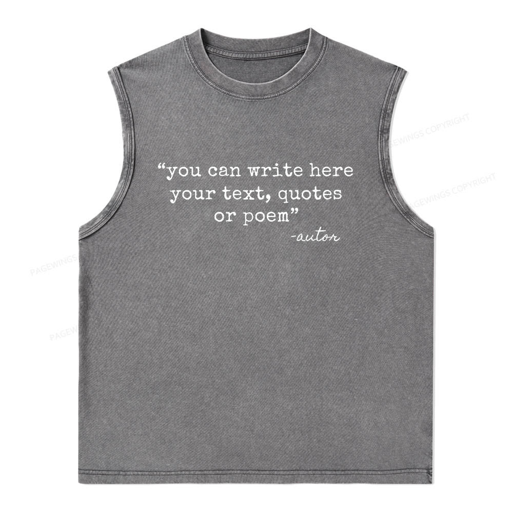 Pagewings Personalized Quote Unisex Washed Tank Top