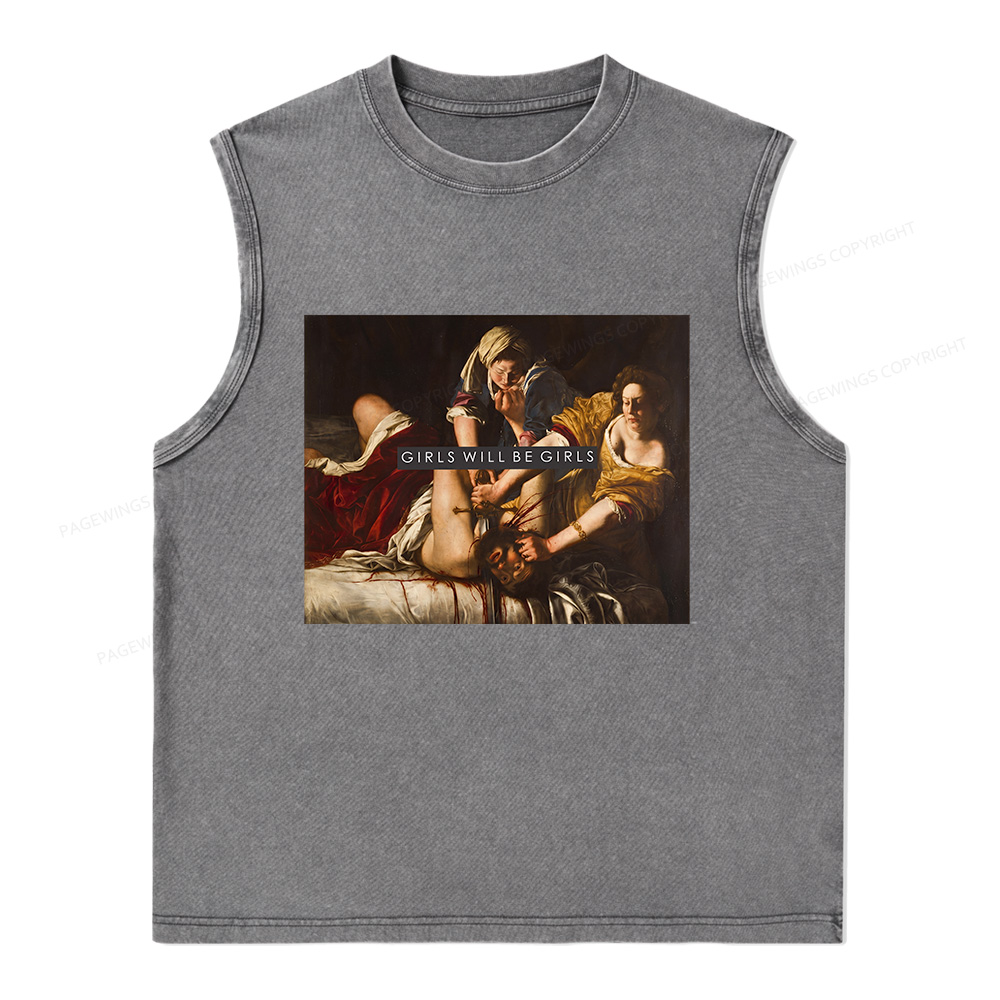 Pagewings Girls Will be Girls Unisex Washed Tank Top
