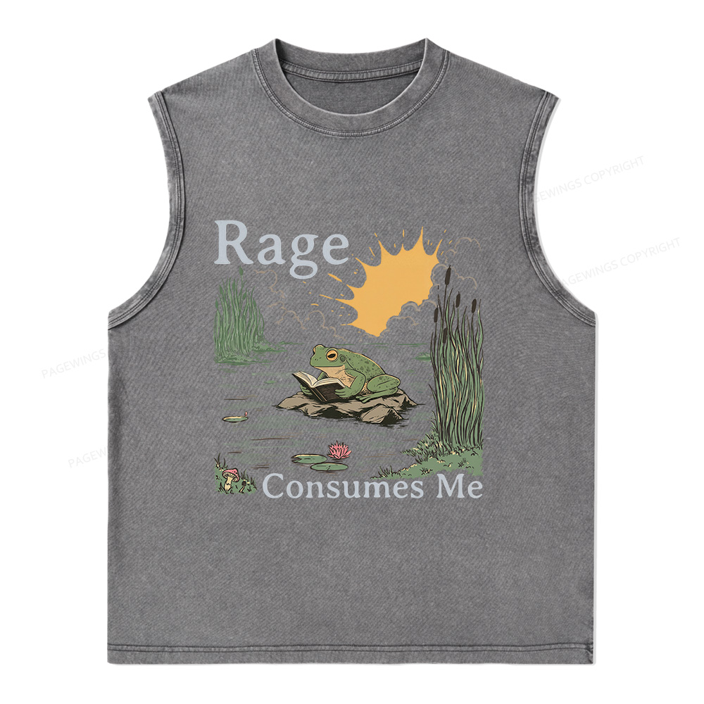 Pagewings Rage Consumes Me Unisex Washed Tank Top