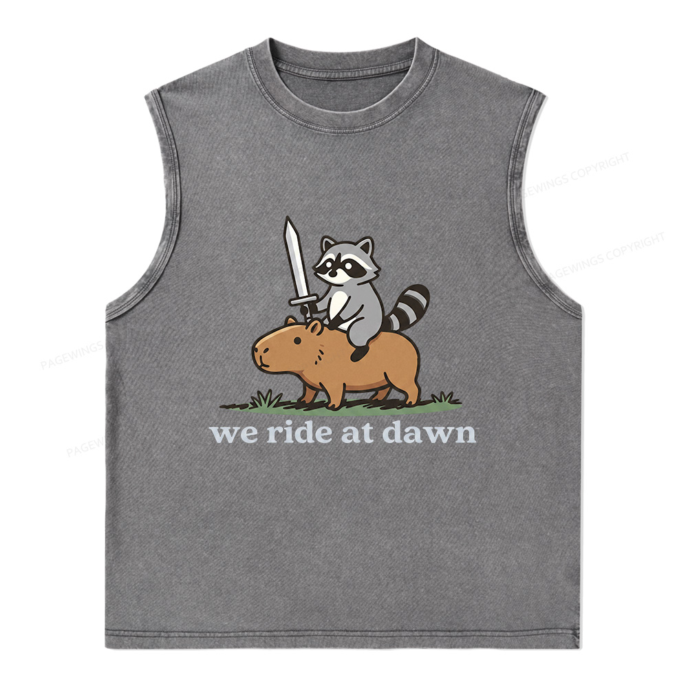 Pagewings We Read At Dawn Unisex Washed Tank Top