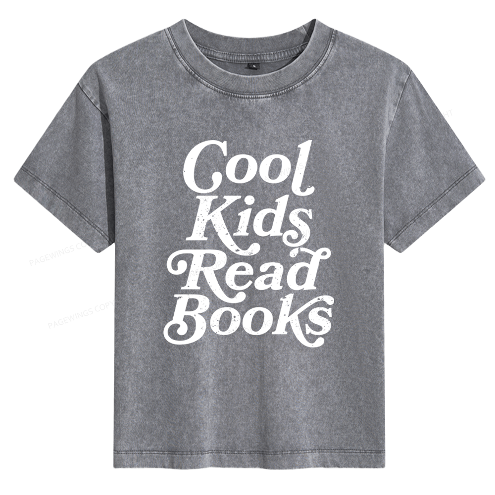 Pagewings Cool Kids Read Books Women's Washed T-shirt