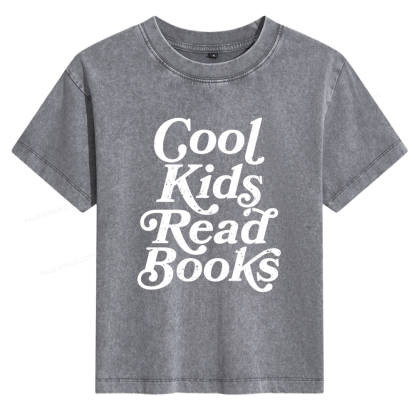 Pagewings Cool Kids Read Books Women's Washed T-shirt
