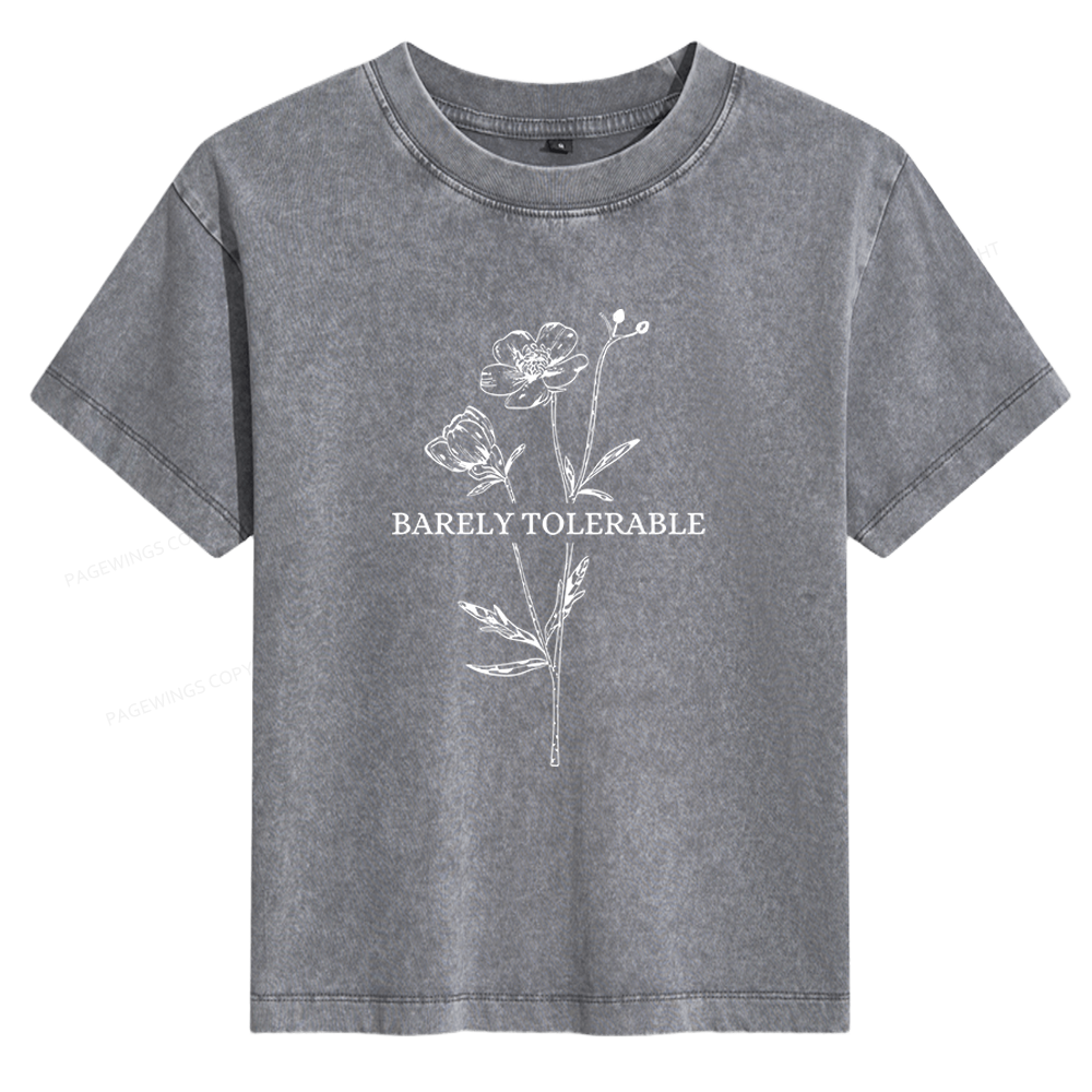 Pagewings Barely Tolerable Women's Washed T-shirt