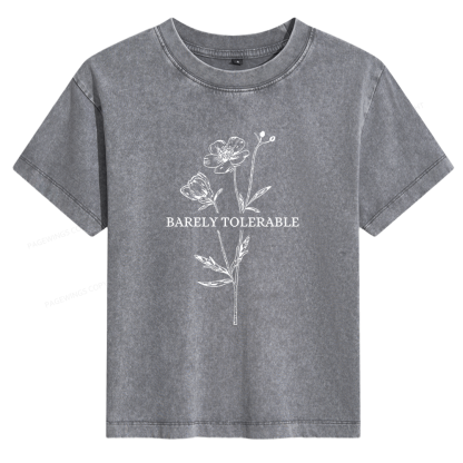 Pagewings Barely Tolerable Women's Washed T-shirt