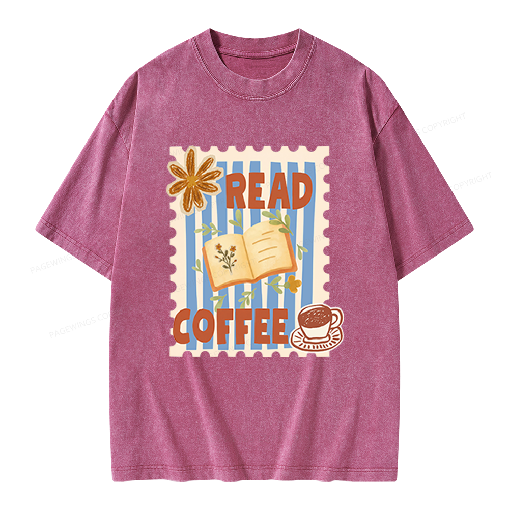Pagewings Coffee And Read Unisex Washed T-shirt