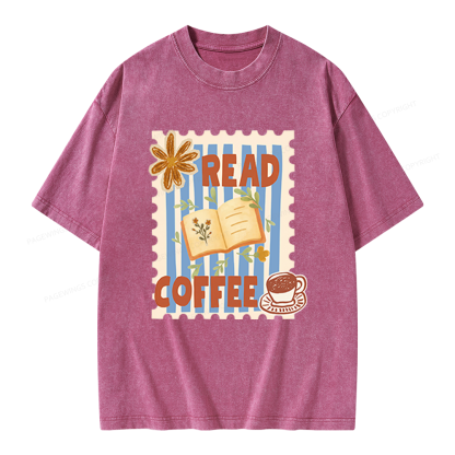 Pagewings Coffee And Read Unisex Washed T-shirt