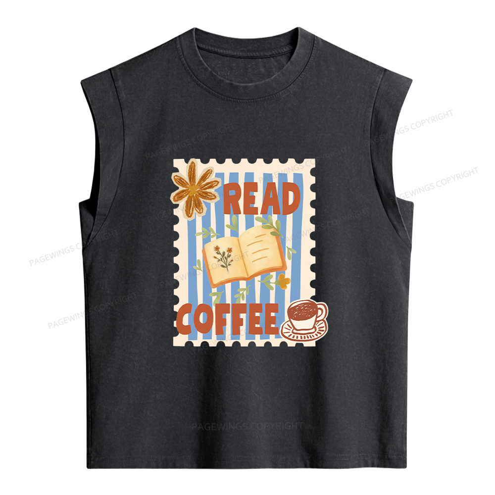 Pagewings Read Coffee Women's Washed Tank Top