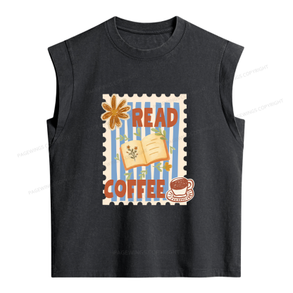 Pagewings Read Coffee Women's Washed Tank Top