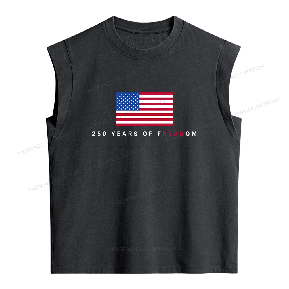 Pagewings 250 Years of Freedom Women's Washed Tank Top