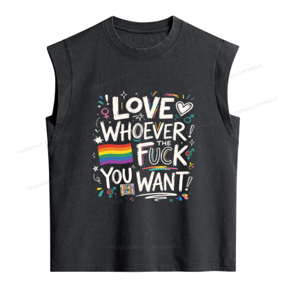 Pagewings Love Whoever You Want Women's Washed Tank Top