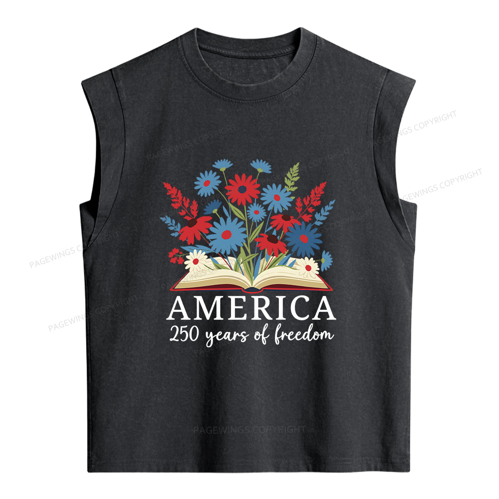 Pagewings 250 Years Of Freedom Women's Washed Tank Top