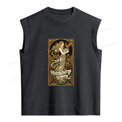 Pagewings Between The Pages She Lives Women's Washed Tank Top