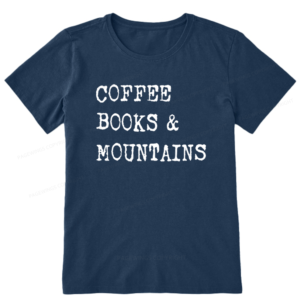 Pagewings Coffee Books Mountains Unisex Classic T-shirt