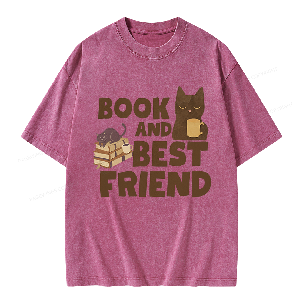 Pagewings Book And Best Friend Unisex Washed T-shirt