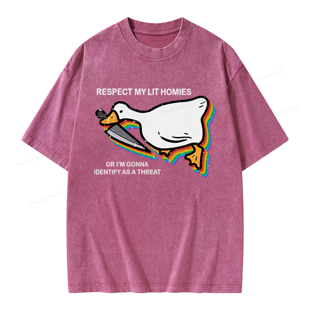 Pagewings Respect My Lit Homies Unisex Washed T-shirt