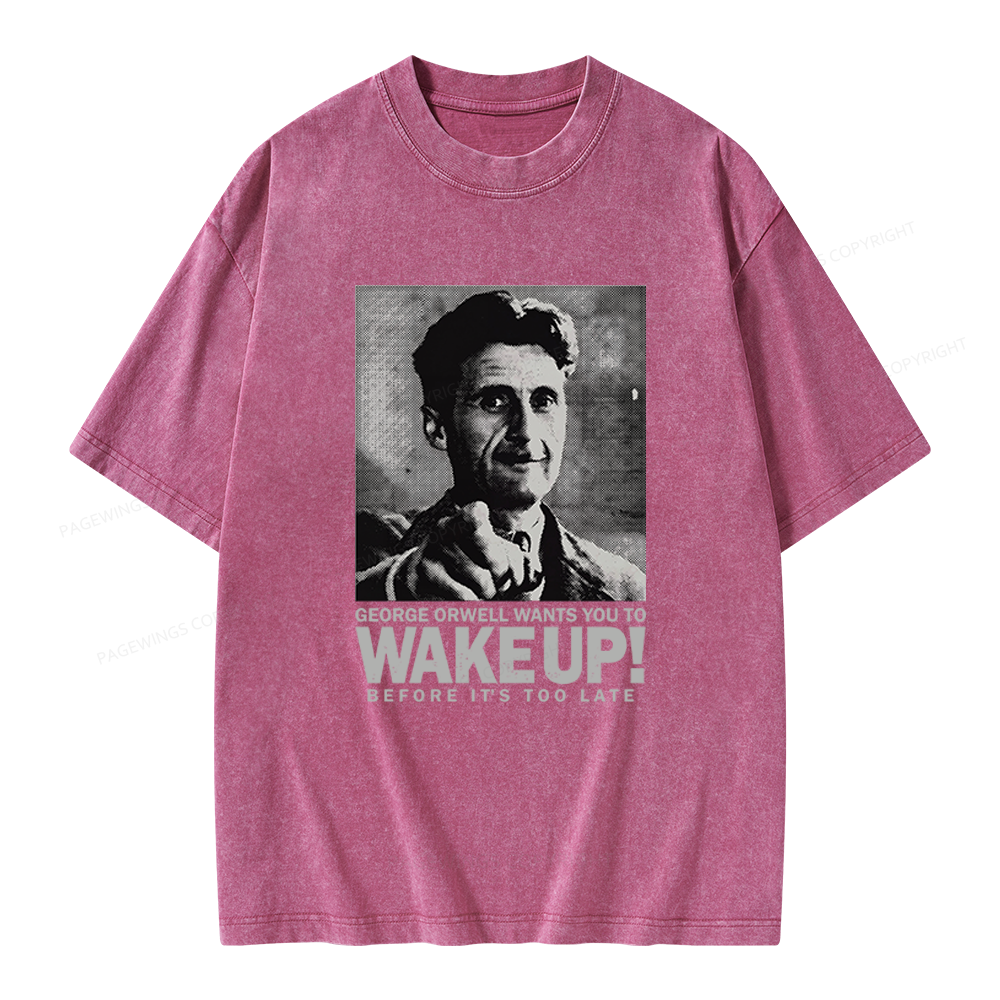 Pagewings Wake Up Unisex Washed T-shirt