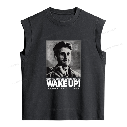 Pagewings Wants You To Wake Up Women's Washed Tank Top