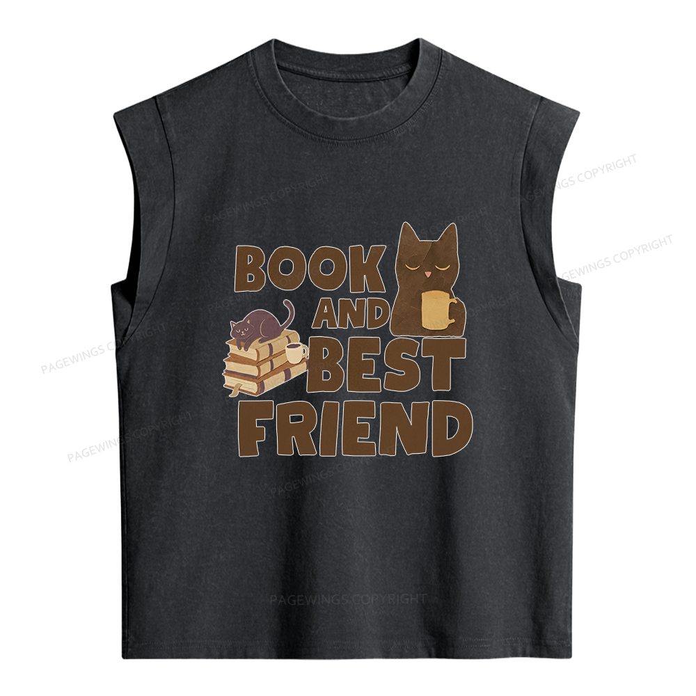Pagewings Book And Best Friend Women's Washed Tank Top