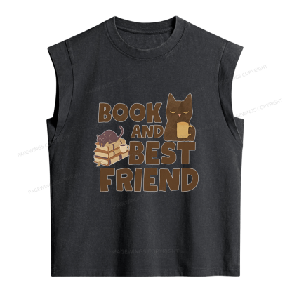 Pagewings Book And Best Friend Women's Washed Tank Top