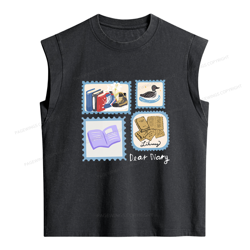 Pagewings Dear Diary Women's Washed Tank Top