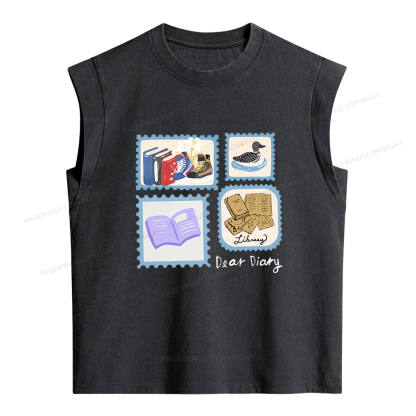 Pagewings Dear Diary Women's Washed Tank Top
