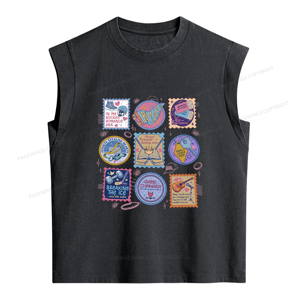 Pagewings In My Hockey Romance Era Women's Washed Tank Top