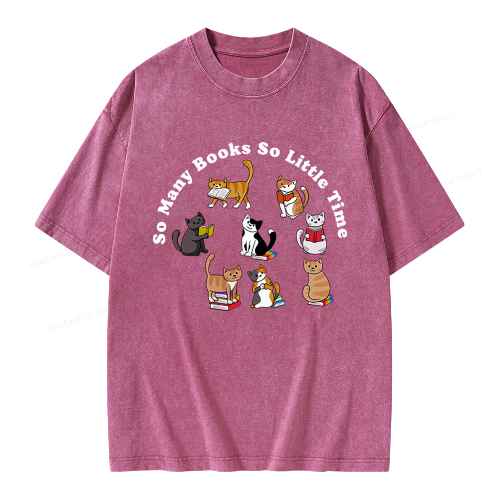 Pagewings So Many Books So Little Time Unisex Washed T-shirt
