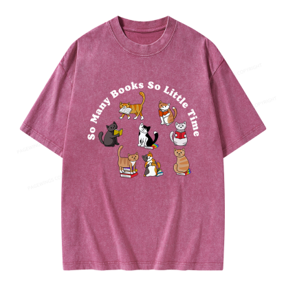 Pagewings So Many Books So Little Time Unisex Washed T-shirt