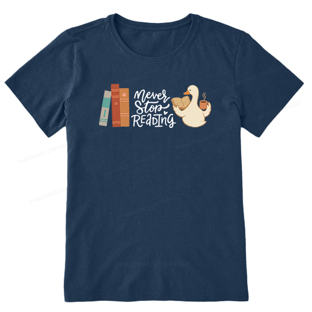 Pagewings Never Stop Reading Unisex Classic T-shirt
