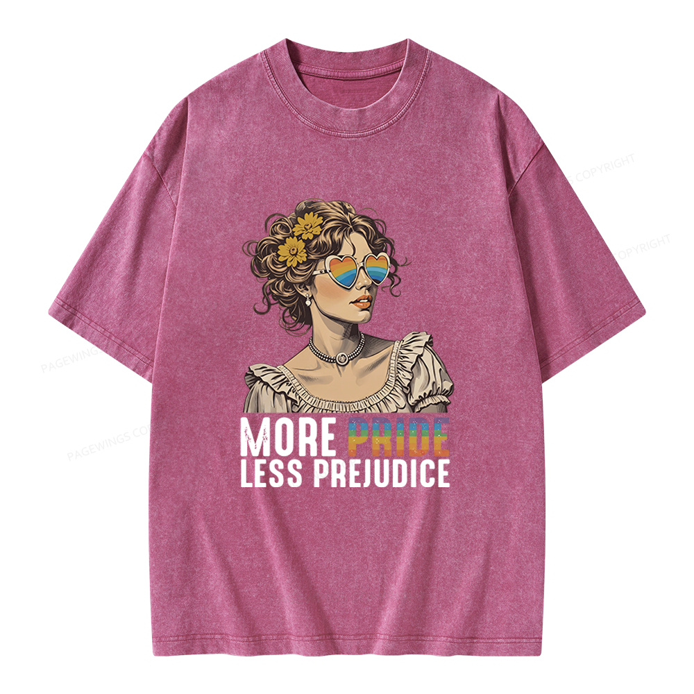 Pagewings More Pride Less Prejudice Unisex Washed T-shirt