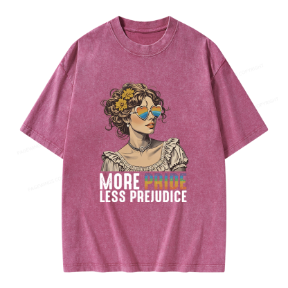 Pagewings More Pride Less Prejudice Unisex Washed T-shirt