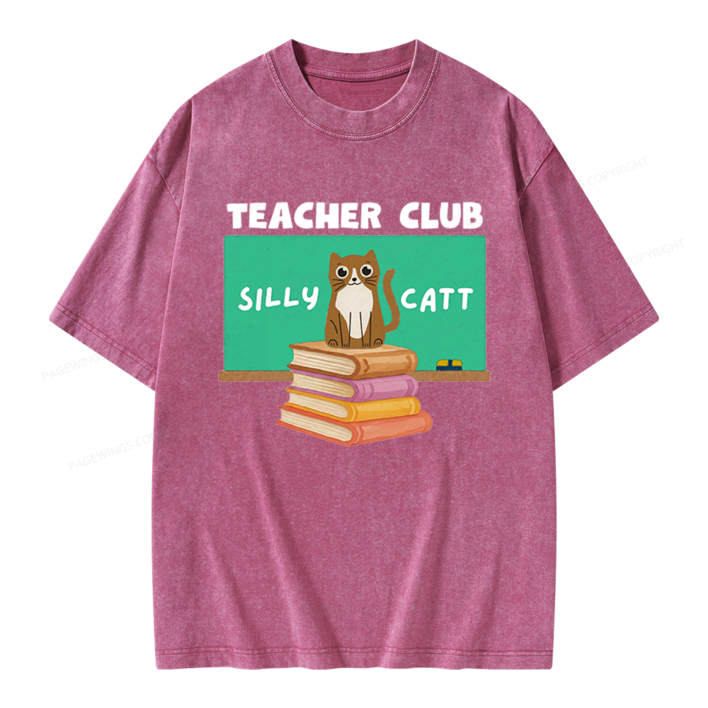 Pagewings Teacher Club Unisex Washed T-shirt