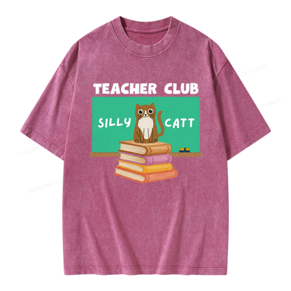 Pagewings Teacher Club Unisex Washed T-shirt