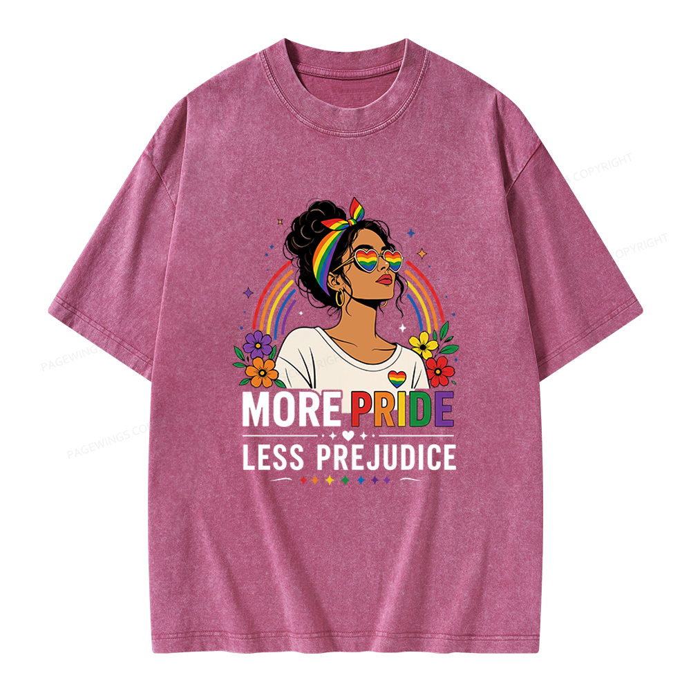Pagewings More Pride Less Prejudice Unisex Washed T-shirt