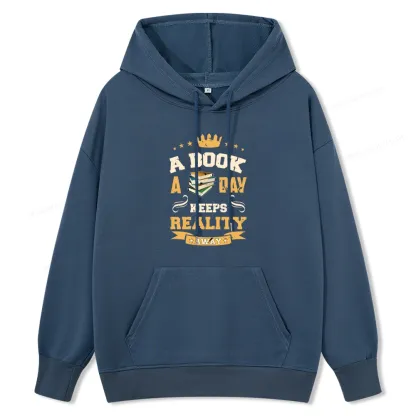 Pagewings A Book A Day Keeps Reality Away Unisex Classic Hoodie
