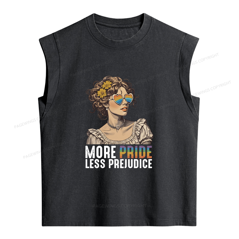 Pagewings More Pride Less Prejudice Women's Washed Tank Top