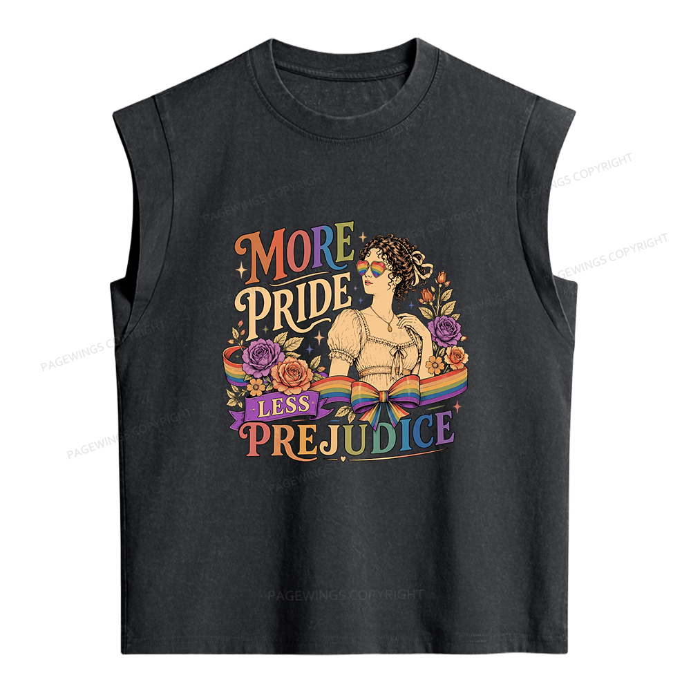 Pagewings More Pride Less Prejudice Women's Washed Tank Top
