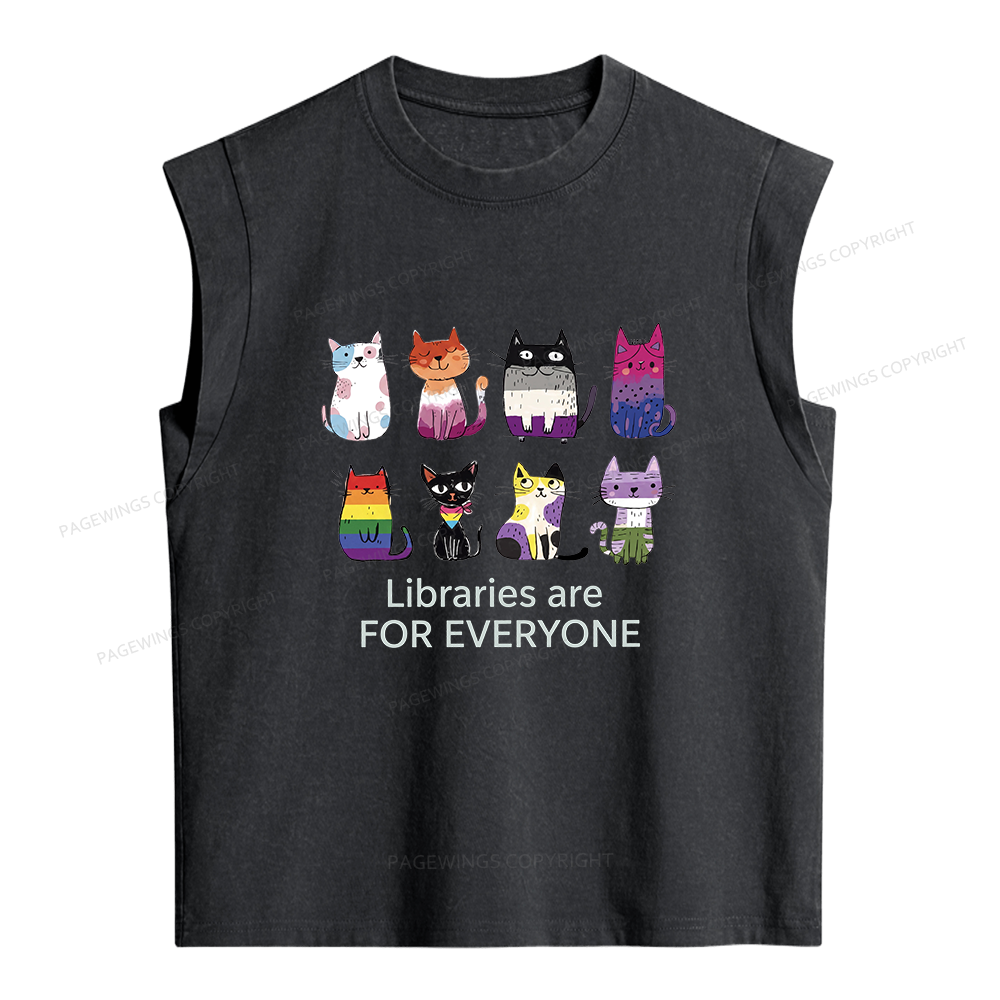 Pagewings LGBTQ Pride Cats Women's Washed Tank Top