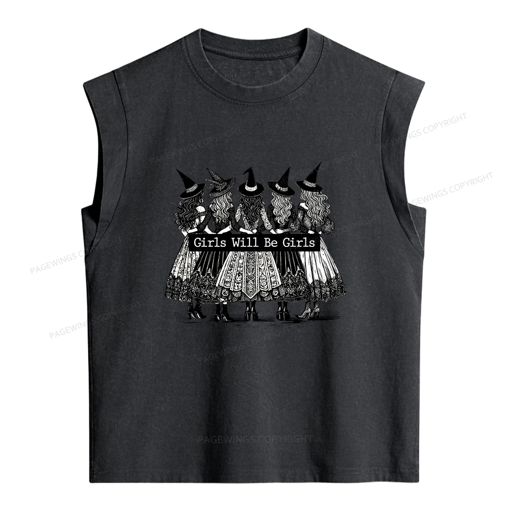Pagewings Girls Will Be Girls Women's Washed Tank Top