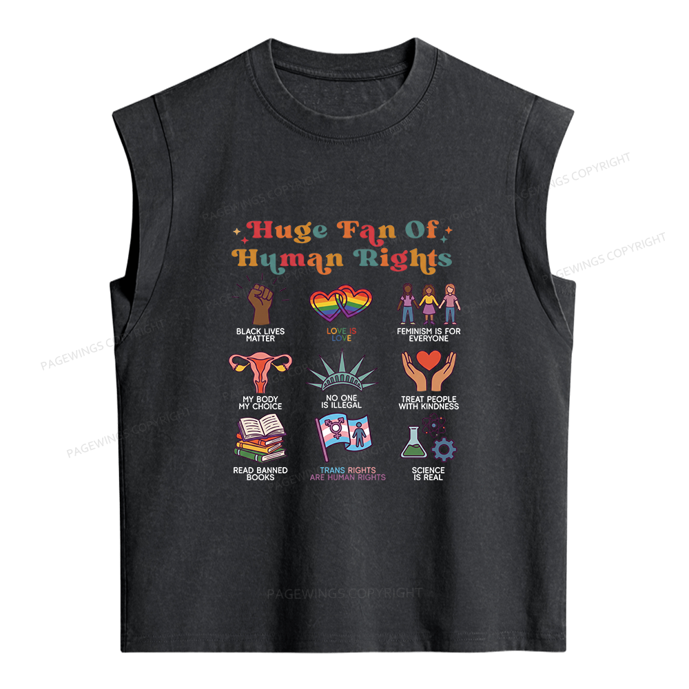 Pagewings Human Rights Women's Washed Tank Top