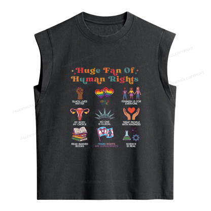 Pagewings Human Rights Women's Washed Tank Top