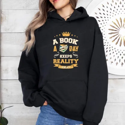 Pagewings A Book A Day Keeps Reality Away Unisex Classic Hoodie