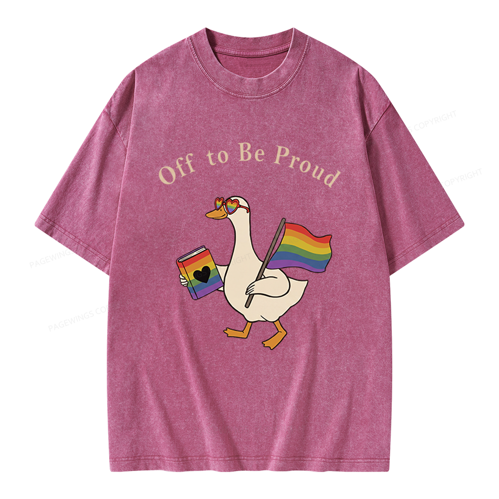 Pagewings Off To Be Pride Unisex Washed T-shirt