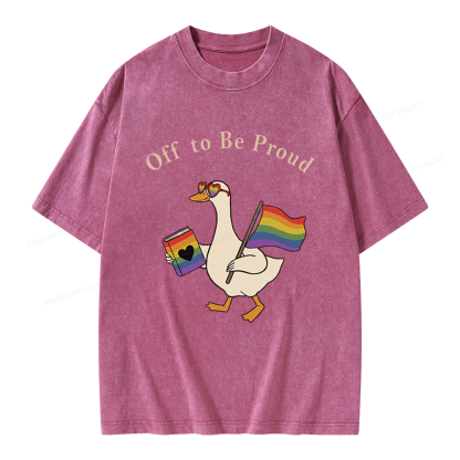 Pagewings Off To Be Pride Unisex Washed T-shirt