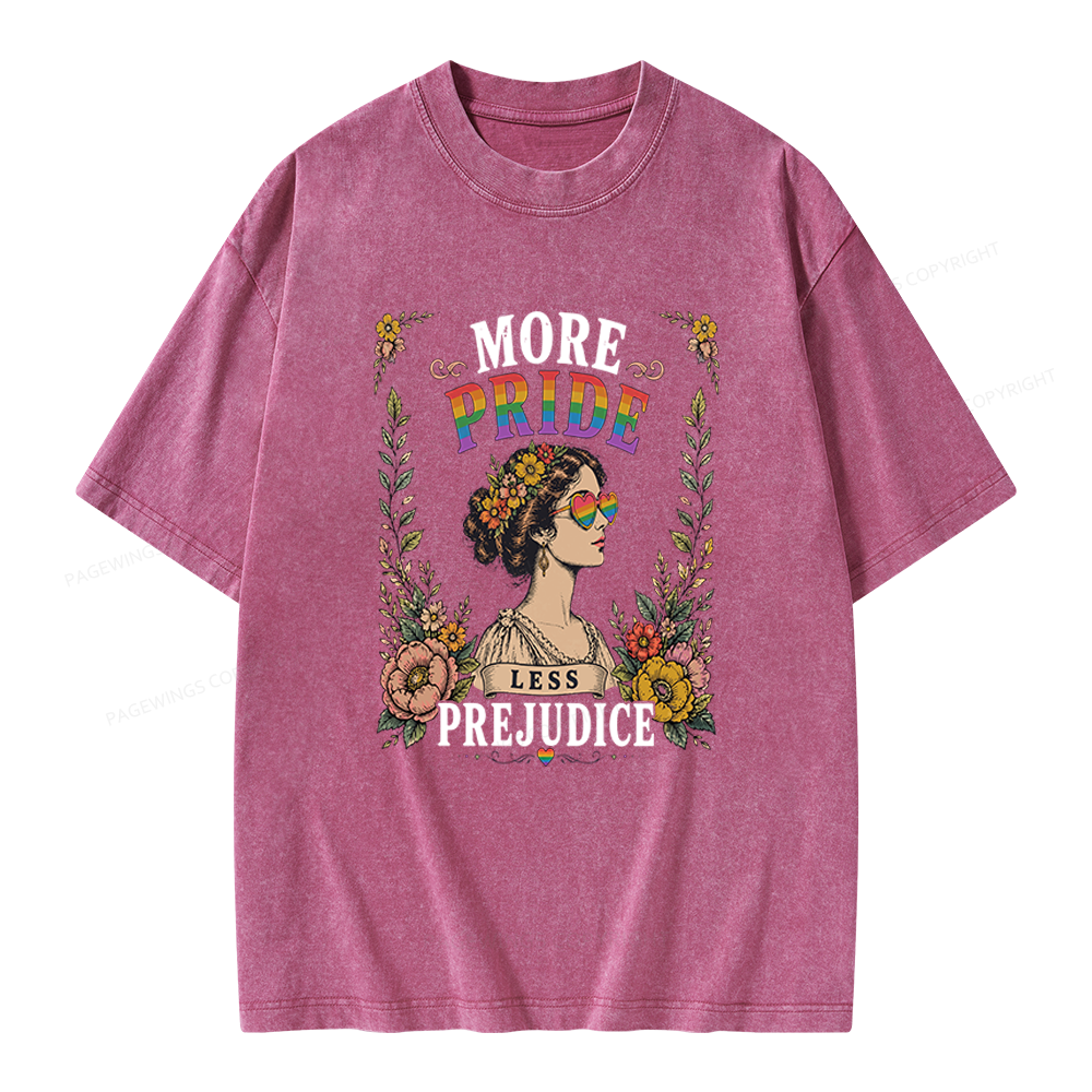 Pagewings More Pride Less Prejudice Unisex Washed T-shirt